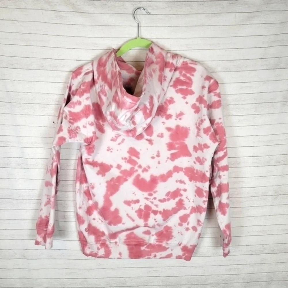 Lululemon All Yours Hoodie Sweatshirt Fleece Marmoleado Tie Dye Pink, sz 8